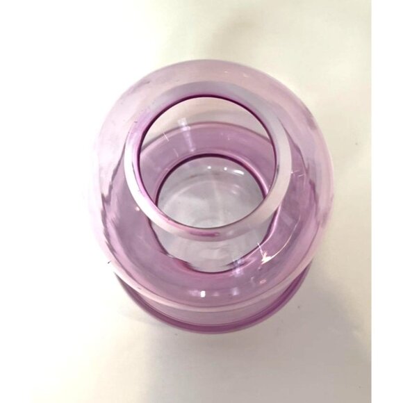 Droplet Bubble Vase Pink Hand Blown Glass 7"H Double Orb Modern Decorative Piece - Picture 6 of 6